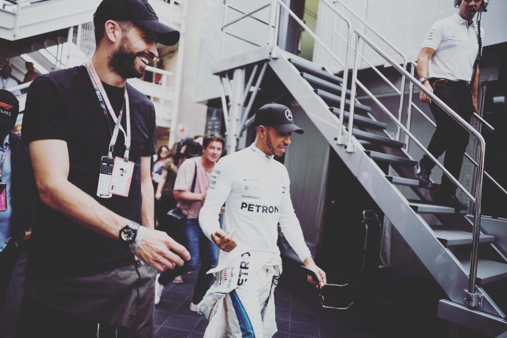 Lewis Hamilton y Gerard Piqué